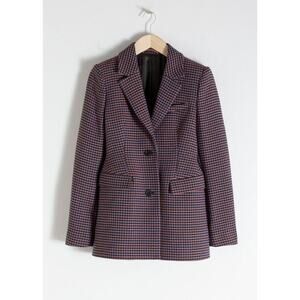 & Other Stories Houndstooth Hourglass Blazer Sz 0
